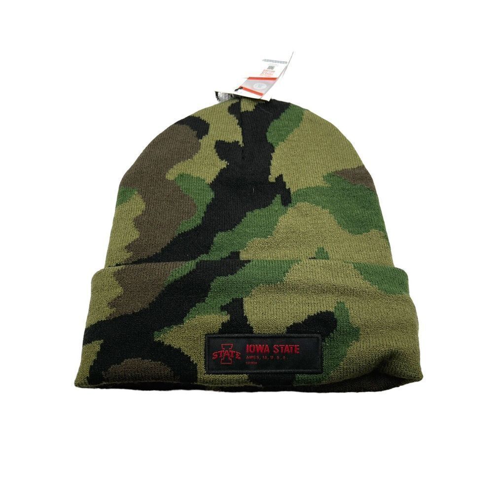 NIKE Iowa State Cyclones  Military Appreciation CAMO CUFFED BEANIE HAT CAP‎ NEW